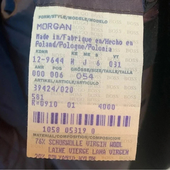 Hugo Boss Morgan Coat Virgin Wool Cashmere 54 - Picture 4 of 12